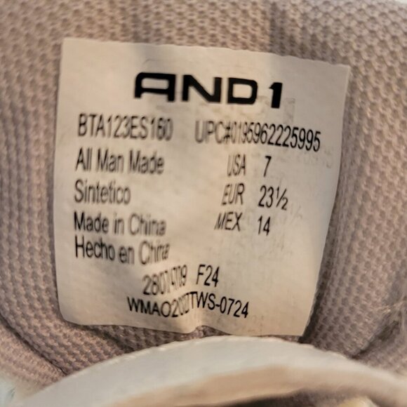 NEW AND1 Boys Court High Top Basketball Sneakers - White Shoes - Picture 9 of 11